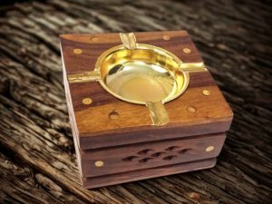Ashtray Brass Work Square