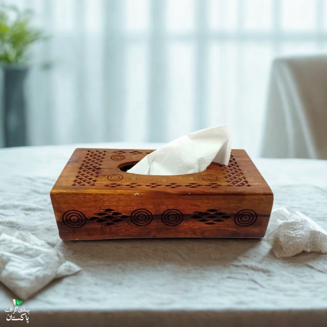 Jali Wooden Tissue Box