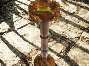 Wooden Ashtray Brass with Stand