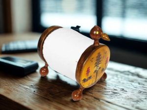 Wooden Yellow Duck Tissue Stand