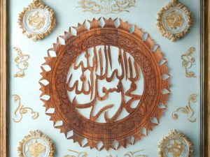Wooden Calligraphy Kalema Wall Art