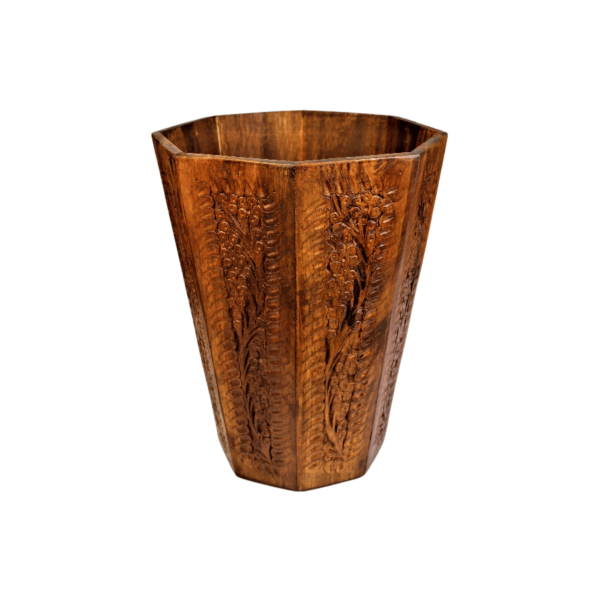 Wooden Carved Wooden Waste Bin