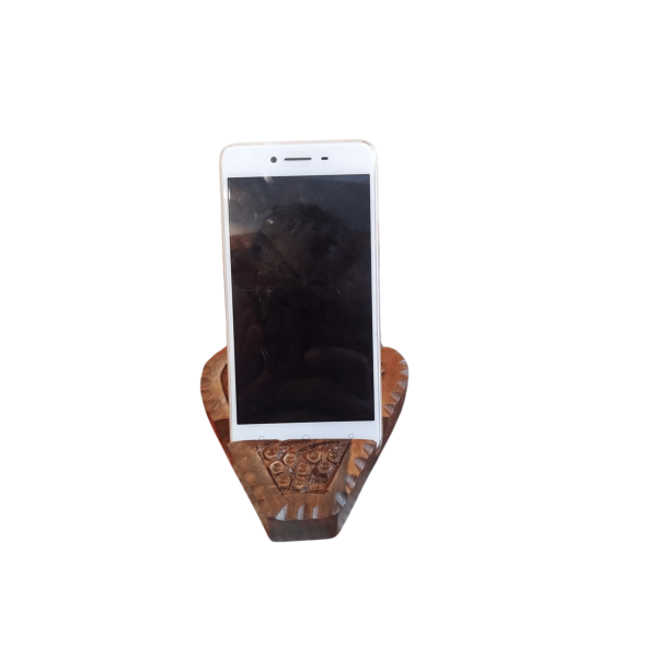 Wooden Carving Design Mobile Stand