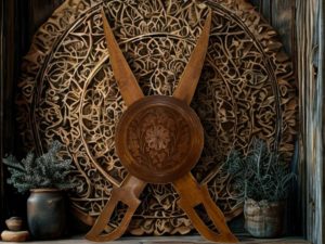 Wooden Sword Wall Hanging