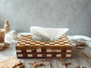 Wooden Tissue Box of Turkish Work